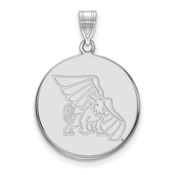 10k White Gold Missouri Western State Large Disc Pendant